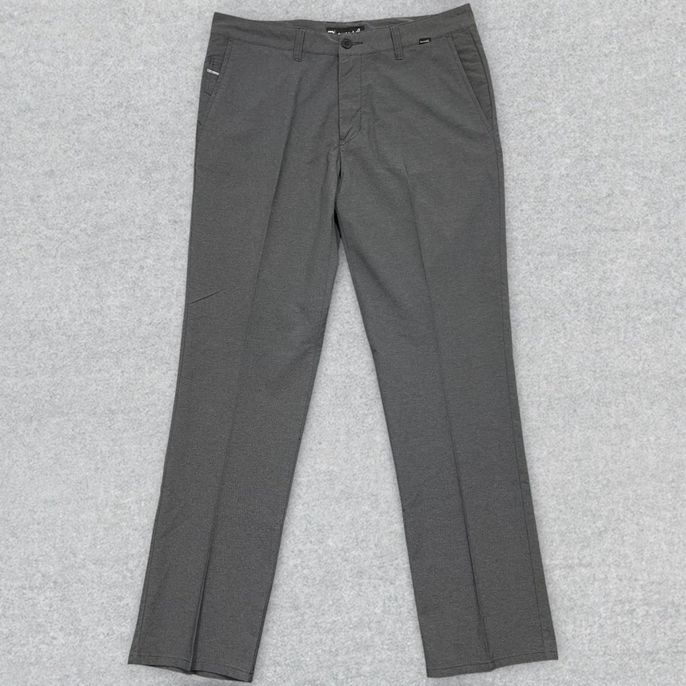 Travis Mathew Pants Men's 34 Gray Performance Chino Straight Leg Stretch Golf